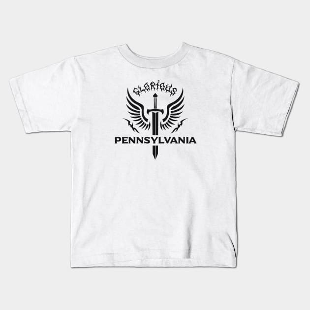 Glorious Pennsylvania Kids T-Shirt by VecTikSam